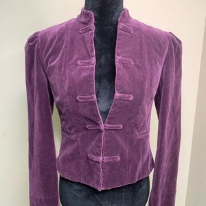 BCBG MAXAZRIA purple velvet jacket